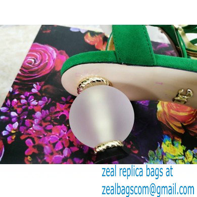 Dolce  &  Gabbana Spherical Acrylic Heel 6.5cm Suede Sandals Green 2021